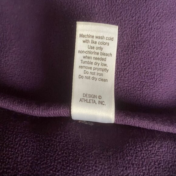 ATHLETA COAT JACKET PURPLE FLEECE SNAPS POCKETS Size M MEDIUM - Picture 8 of 8